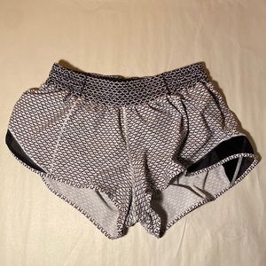 lululemon Unique Black and White Athletic Shorts